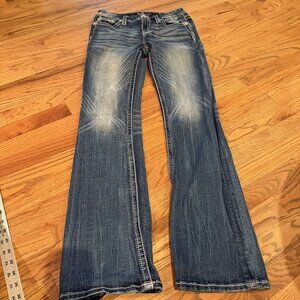 MISS ME WOMENS MID RISE BOOT CUT JEANS SIZE 27 X 34 GREAT CONDITION
